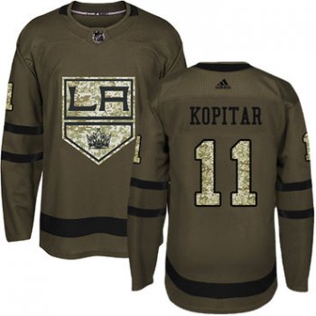 Adidas Los Angeles Kings #11 Anze Kopitar Green Salute to Service Stitched Youth NHL Jersey
