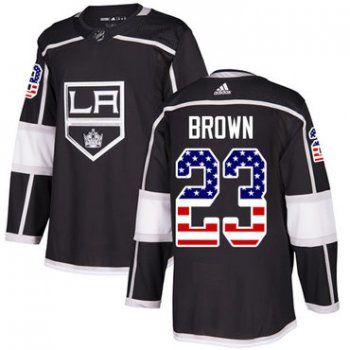 Adidas Los Angeles Kings #23 Dustin Brown Black Home Authentic USA Flag Stitched Youth NHL Jersey