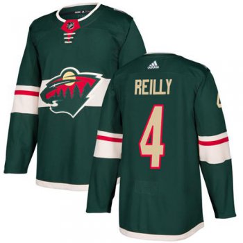 Adidas Minnesota Wild #4 Mike Reilly Green Home Authentic Stitched Youth NHL Jersey
