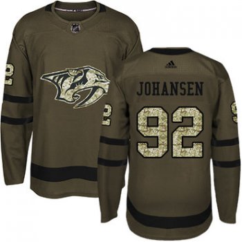 Adidas Nashville Predators #92 Ryan Johansen Green Salute to Service Stitched Youth NHL Jersey