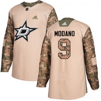 Adidas Dallas Stars #9 Mike Modano Camo Authentic 2017 Veterans Day Youth Stitched NHL Jersey
