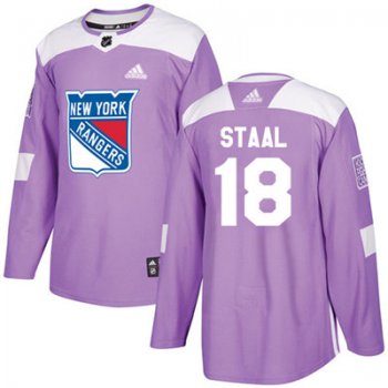 Adidas Detroit Rangers #18 Marc Staal Purple Authentic Fights Cancer Stitched Youth NHL Jersey