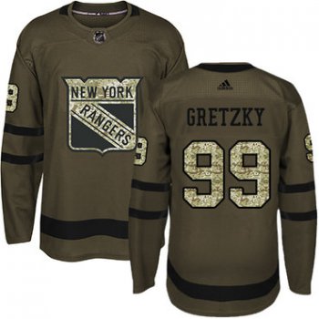 Adidas Detroit Rangers #99 Wayne Gretzky Green Salute to Service Stitched Youth NHL Jersey