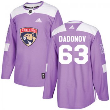 Adidas Florida Panthers #63 Evgenii Dadonov Purple Authentic Fights Cancer Stitched Youth NHL Jersey