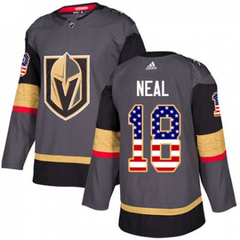 Adidas Vegas Golden Knights #18 James Neal Grey Home Authentic USA Flag Stitched Youth NHL Jersey