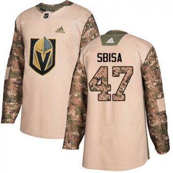 Adidas Vegas Golden Knights #47 Luca Sbisa Camo Authentic 2017 Veterans Day Stitched Youth NHL Jersey