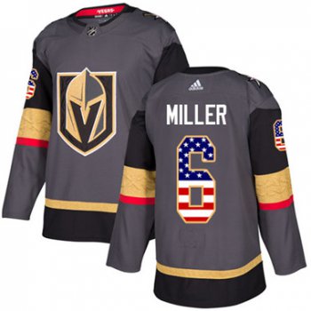 Adidas Vegas Golden Knights #6 Colin Miller Grey Home Authentic USA Flag Stitched Youth NHL Jersey