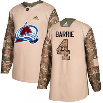 Adidas Avalanche #4 Tyson Barrie Camo Authentic 2017 Veterans Day Stitched Youth NHL Jersey