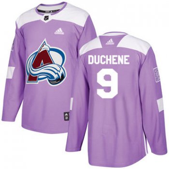 Adidas Avalanche #9 Matt Duchene Purple Authentic Fights Cancer Stitched Youth NHL Jersey