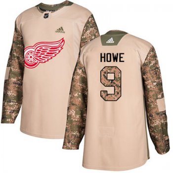 Adidas Detroit Red Wings #9 Gordie Howe Camo Authentic 2017 Veterans Day Stitched Youth NHL Jersey