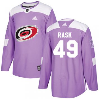Adidas Hurricanes #49 Victor Rask Purple Authentic Fights Cancer Stitched Youth NHL Jersey