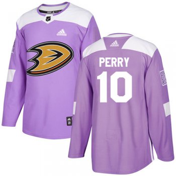 Adidas Ducks #10 Corey Perry Purple Authentic Fights Cancer Youth Stitched NHL Jersey