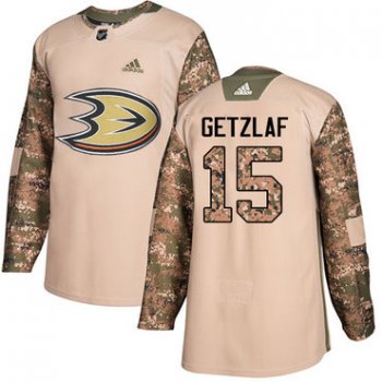 Adidas Ducks #15 Ryan Getzlaf Camo Authentic 2017 Veterans Day Youth Stitched NHL Jersey