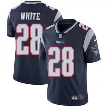 Youth Nike New England Patriots #28 James White Navy Blue Team Color Youth Stitched NFL Vapor Untouchable Limited Jersey