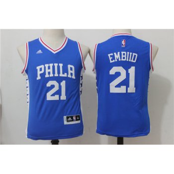Youth Philadelphia 76ers #21 Joel Embiid NEW White Stitched NBA Adidas Swingman Jersey