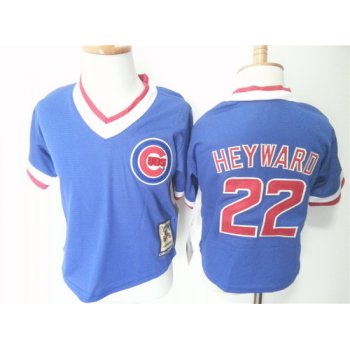Toddler Chicago Cubs #22 Jason Heyward Blue Pullover MLB Majestic Baseball Jersey