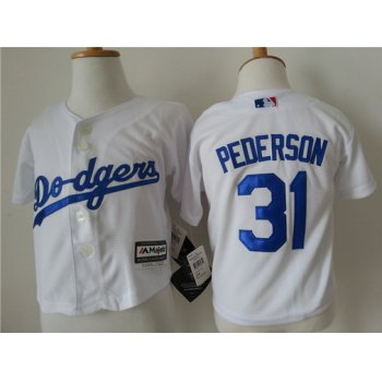 Toddler Los Angeles Dodgers #31 Joc Pederson Home White MLB Majestic Baseball Jersey
