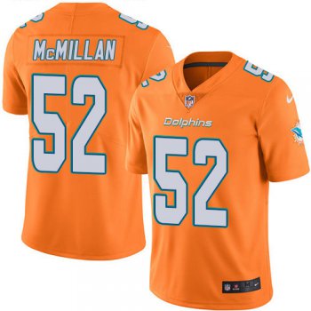 Youth Nike Dolphins #52 Raekwon McMillan Orange Stitched NFL Limited Rush Jersey