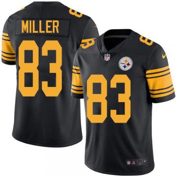 Youth Nike Steelers #83 Heath Miller Black Stitched NFL Limited Rush Jersey