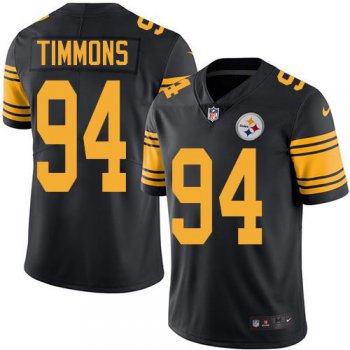 Youth Nike Steelers #94 Lawrence Timmons Black Stitched NFL Limited Rush Jersey