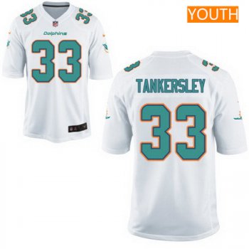Youth 2017 NFL Draft Miami Dolphins #33 Cordrea Tankersley White Road Stitched NFL Nike Game Jersey