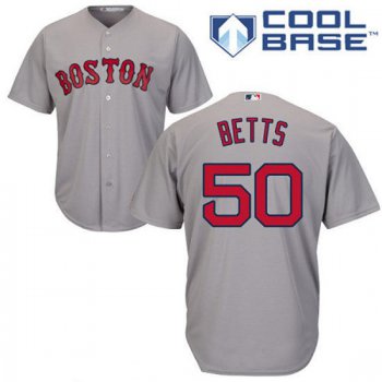 Youth Boston Red Sox #50 Mookie Betts Gray Road Stitched MLB Majestic Cool Base Jersey