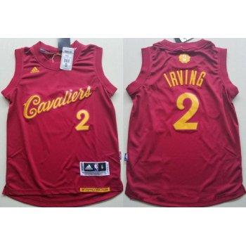 Youth Cleveland Cavaliers #2 Kyrie Irving adidas Burgundy Red 2016 Christmas Day Stitched NBA Swingman Jersey