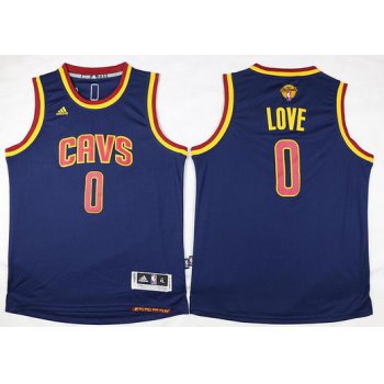Youth Cleveland Cavaliers #0 Kevin Love Navy Blue 2016 The NBA Finals Patch Jersey