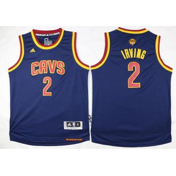 Youth Cleveland Cavaliers #2 Kyrie Irving Navy Blue 2016 The NBA Finals Patch Jersey