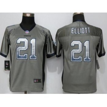 Youth Dallas Cowboys #21 Ezekiel Elliott Gray Drift Stitched NFL Nike Fashion Jersey