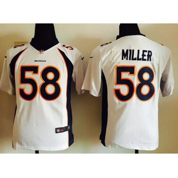 Youth Denver Broncos #58 Von Miller White Road NFL Nike Game Jersey