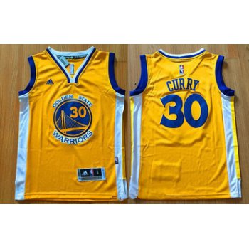 Youth Golden State Warriors #30 Stephen Curry Yellow Swingman adidas Baseketball Jersey