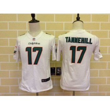 Youth Miami Dolphins #17 Ryan Tannehill White Road NFL Nike Game Jersey