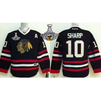 Chicago Blackhawks #10 Patrick Sharp Black Kids Jersey W/2015 Stanley Cup Champion Patch