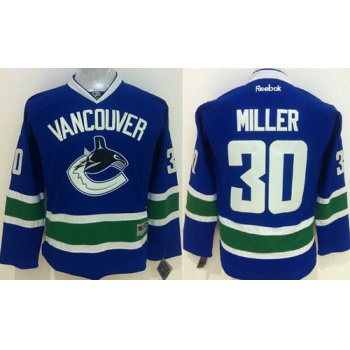 Vancouver Canucks #30 Ryan Miller Blue Kids Jersey