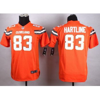 Youth Cleveland Browns #83 Brian Hartline 2015 Nike Orange Game Jersey