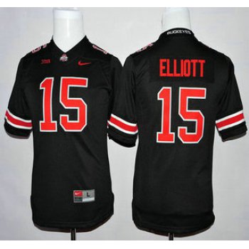 Youth Ohio State Buckeyes #15 Ezekiel Elliott Black With Red College Football Nike Limited Jersey