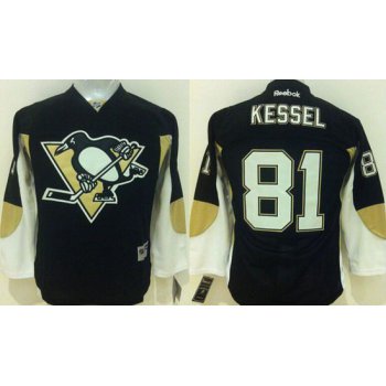 Youth Pittsburgh Penguins #81 Phil Kessel Home Black NHL Reebok Jersey