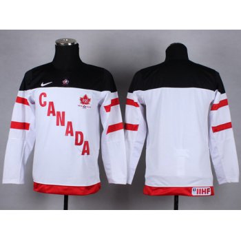 2014/15 Team Canada Blank White 100TH Kids Jersey