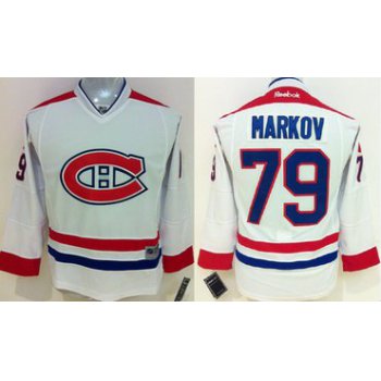 Montreal Canadiens #79 Andrei Markov White Kids Jersey