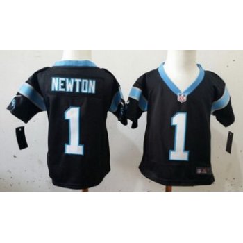 Nike Carolina Panthers #1 Cam Newton Black Toddlers Jersey