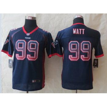 Nike Houston Texans #99 J.J. Watt Drift Fashion Blue Kids Jersey