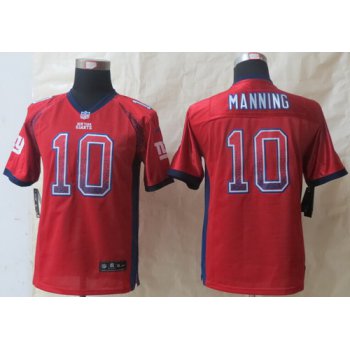 Nike New York Giants #10 Eli Manning Drift Fashion Red Kids Jersey