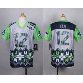 Nike Seattle Seahawks #12 Fan 2015 Noble Fashion Kids Jersey
