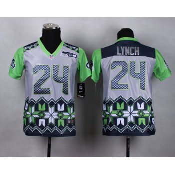 Nike Seattle Seahawks #24 Marshawn Lynch 2015 Noble Fashion Kids Jersey
