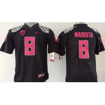 Oregon Duck #8 Marcus Mariota 2014 Black With Purple Limited Kids Jersey