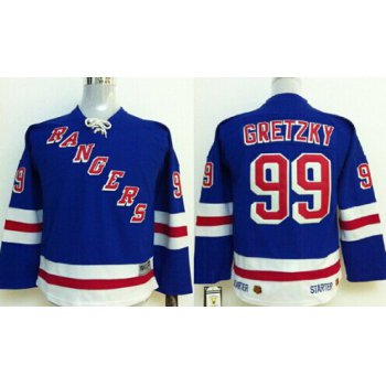 New York Rangers #99 Wayne Gretzky Light Blue Throwback Kids Jersey