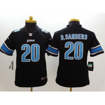 Nike Detroit Lions #20 Barry Sanders Black Limited Kids Jersey