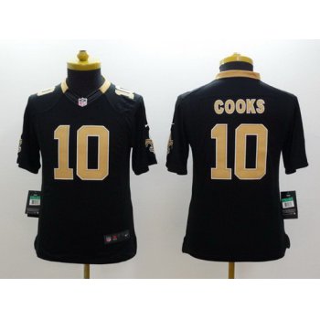 Nike New Orleans Saints #10 Brandin Cooks Black Limited Kids Jersey