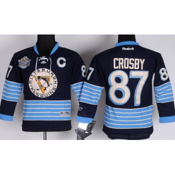 Pittsburgh Penguins #87 Sidney Crosby Navy Blue Third Kids Jersey